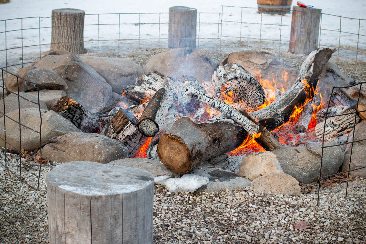 fire pit for Christmas trees in Mequon