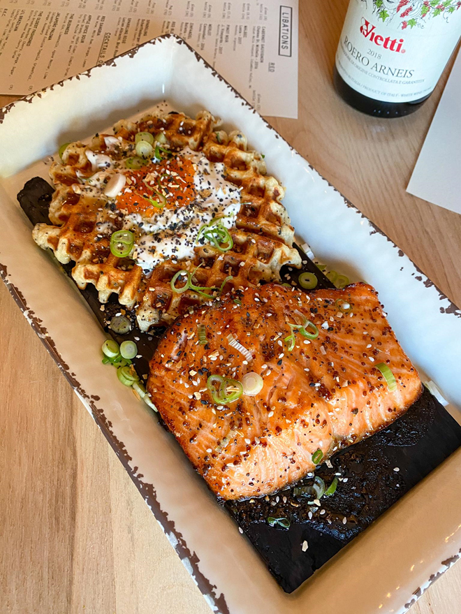 planked salmon at Maxie's